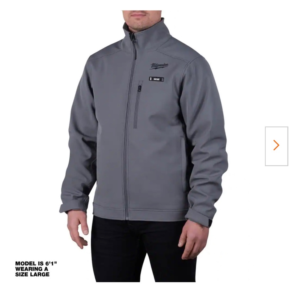 Men's Medium M12 12V Lithium-Ion Cordless TOUGHSHELL Gray Heated Jacket